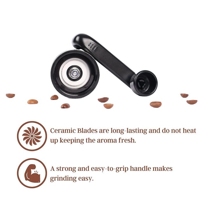 Manual Coffee Grinder with Adjustable Settings - for Drip Coffee, Moka Pot,French Press (Silver) - Image 3