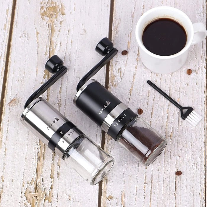 Manual Coffee Grinder with Adjustable Settings - for Drip Coffee, Moka Pot,French Press (Silver) - Image 4