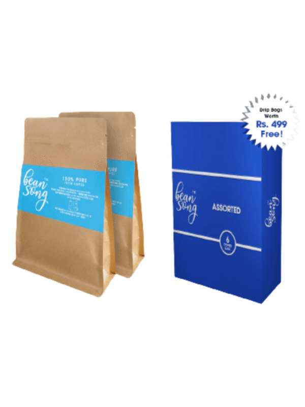 100% Pure Filter Coffee – Pack of 2 with FREE Assorted Drip Coffee Bags