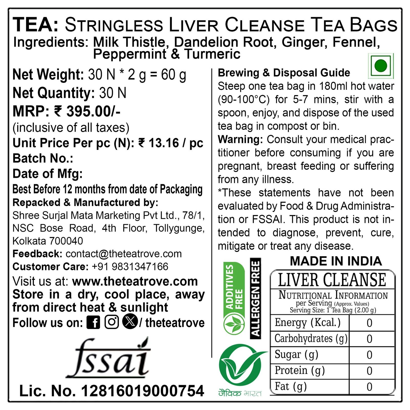 FVTB Liver Cleanse Tea Bags and Liver Detox Herbal Tea blend - Image 4
