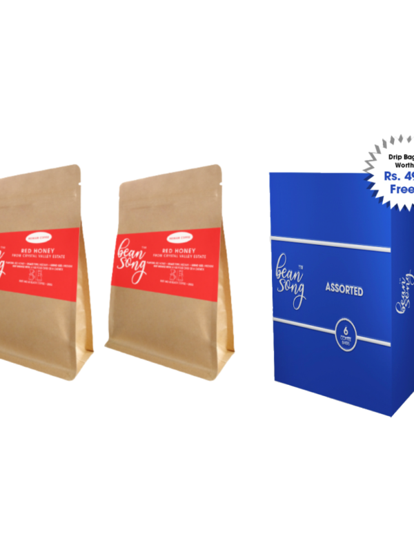 Red Honey Single Estate Coffee – Pack of 2 with FREE Assorted Box of 6 Easy Pour Drip Coffee Bags