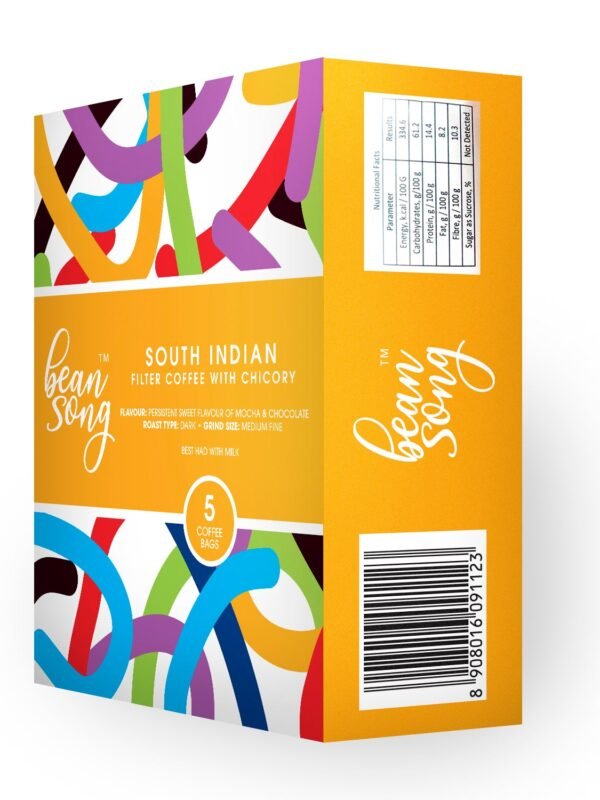South Indian Filter Coffee with Chicory – Single Use Drip Bags(5 Pours)